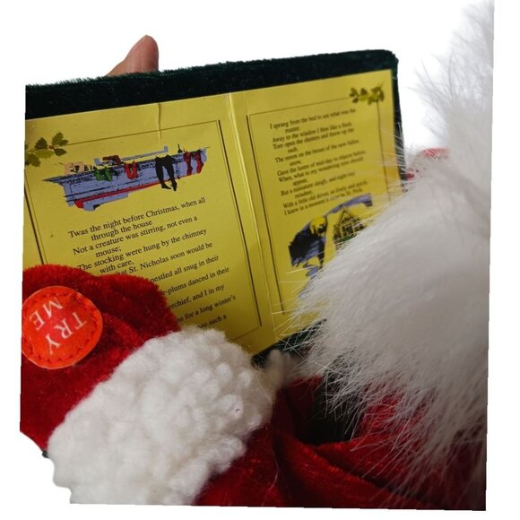 Santa Claus Story Telling Seated With In Brown Chair With Book & Glasses - Picture 7 of 9